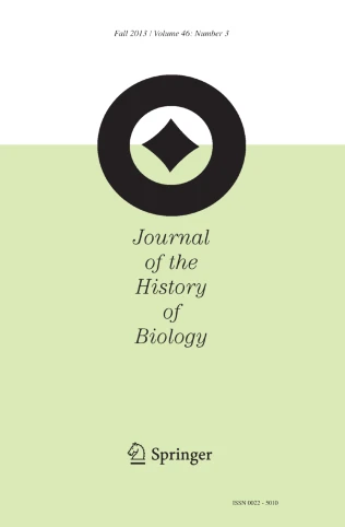 Journal of the History of Biology cover