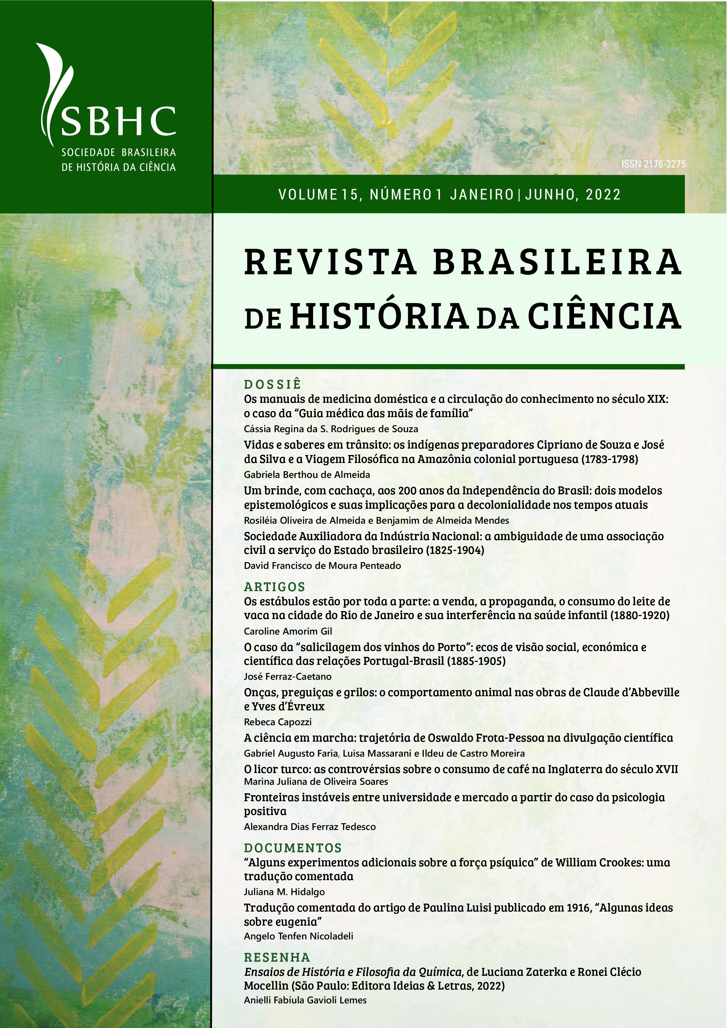 Revista Brasileira de História da Ciência cover